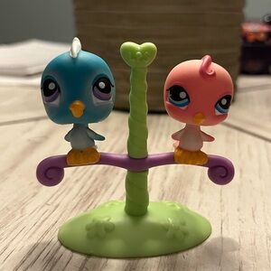 authentic littlest pet shop #205 and #206 - parakeet and bluebird